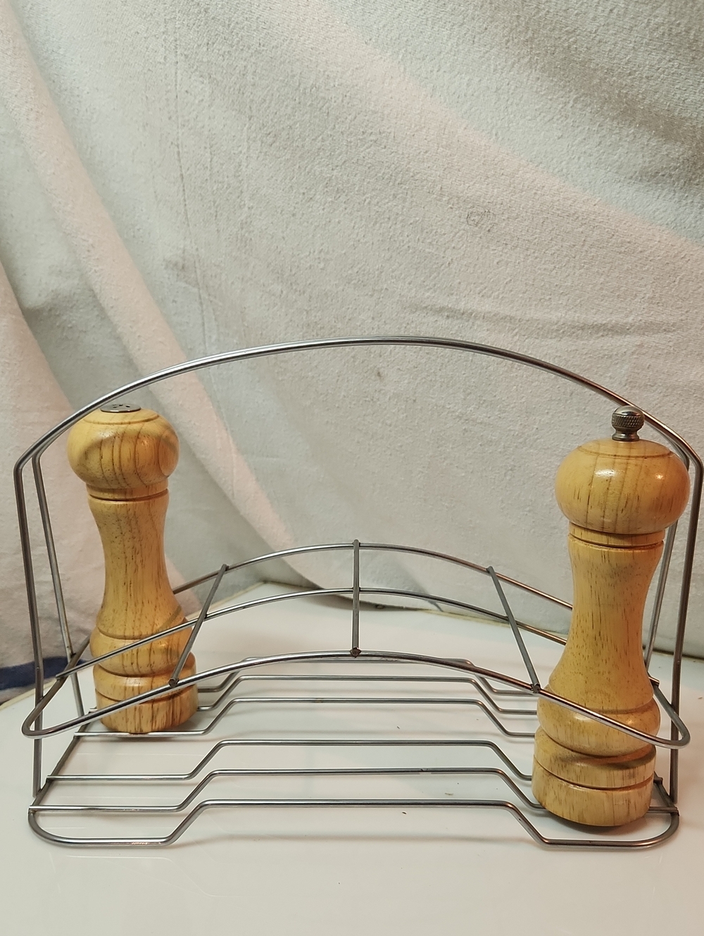Chrome Holder with Salt & Pepper Mill Accents